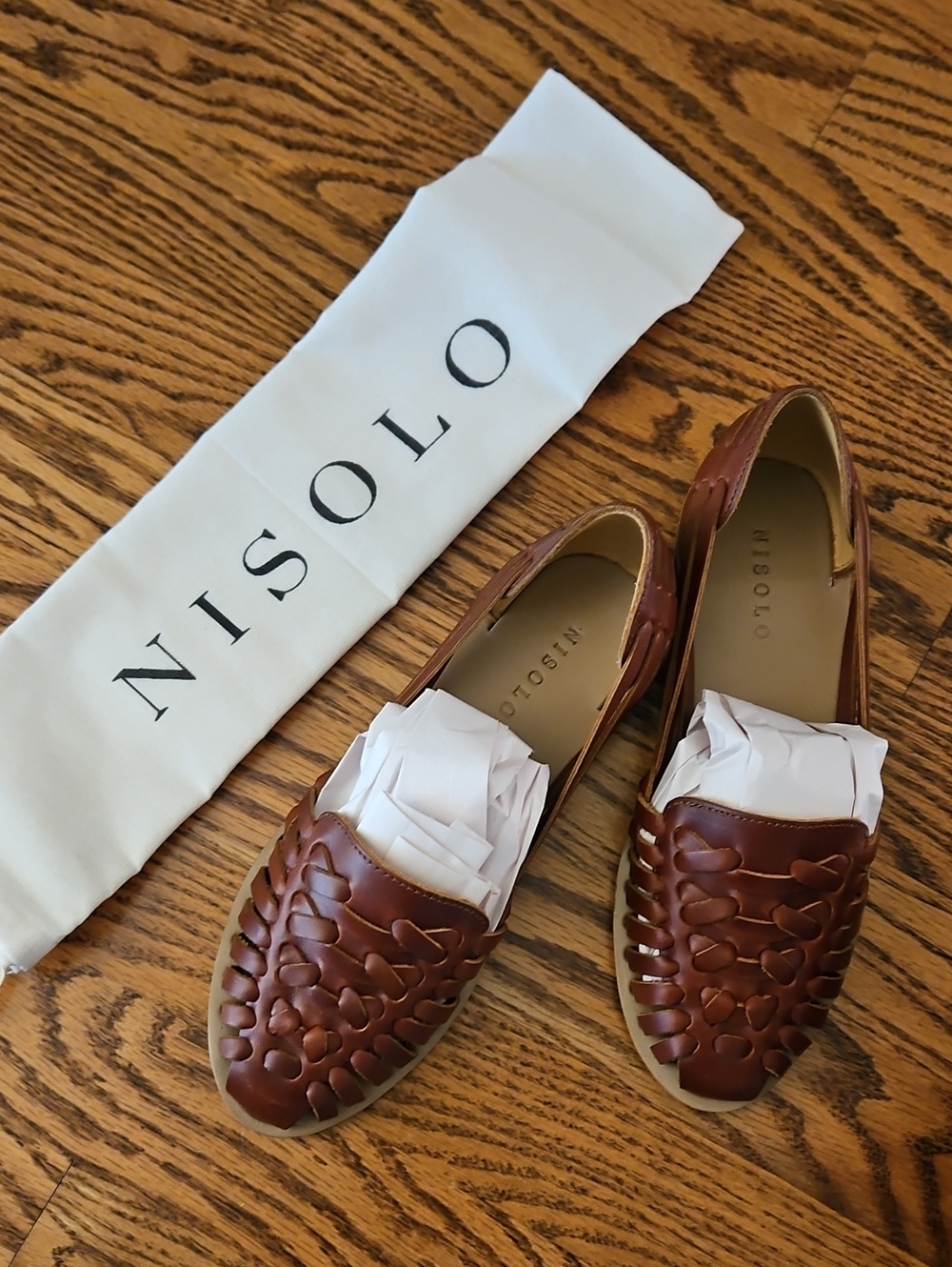 New Leather Women's Huarache Sandal - Brandy Size 5